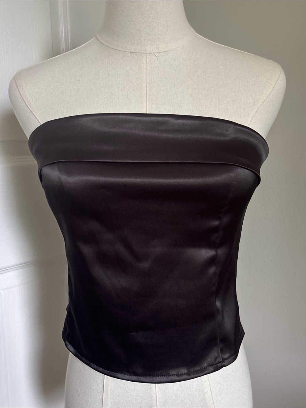 Vamp Official Black Satin Bustier Top